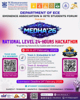 MEDHA’26 – 24 Hour National Level Hackathon Hackathon Poster